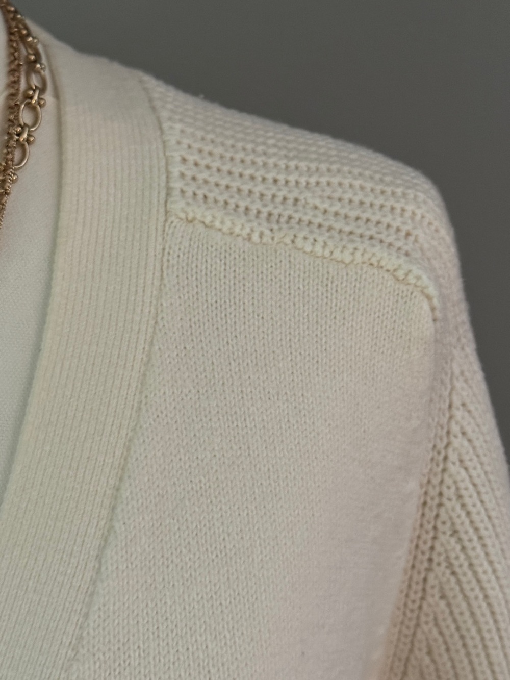 LOFT Cream V-Neck Button Cardigan - Picture 5 of 6